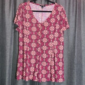 Roz & Ali Pink and Purple Patterned Blouse